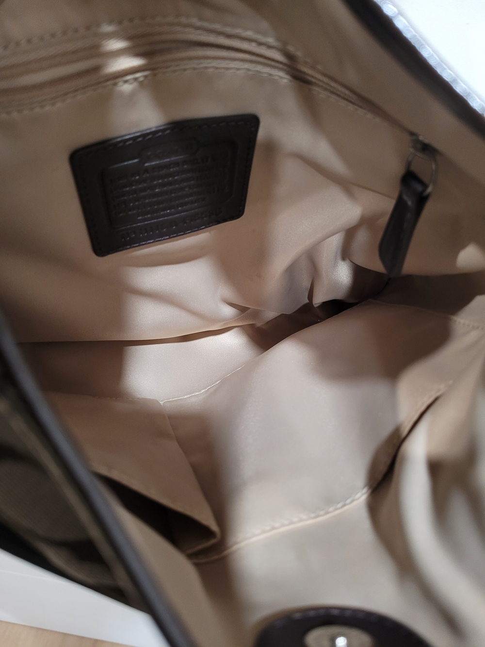 Coach Coco/Chocolate Brown Signature Canvas Classic TurnLock Crossbody Bag - Picture 9 of 11